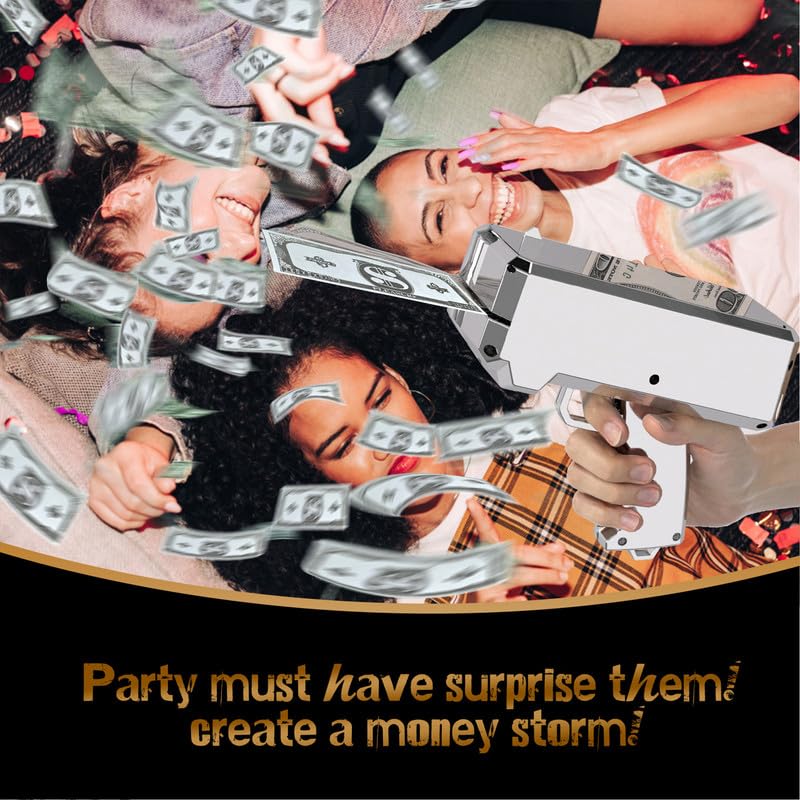 RUVINCE Money Gun Shooter - RUVINCE Money Gun for Movies That Look Real  Prop Gun Make it Rain  Handheld Cash Gun for Game Movies Party - Image 5